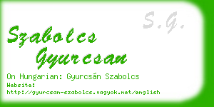 szabolcs gyurcsan business card